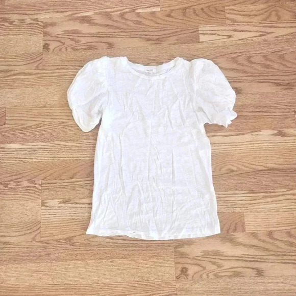 EUC Goldie Mutton Knot Short Sleeve T-Shirt in White, Size S - Picture 2 of 10